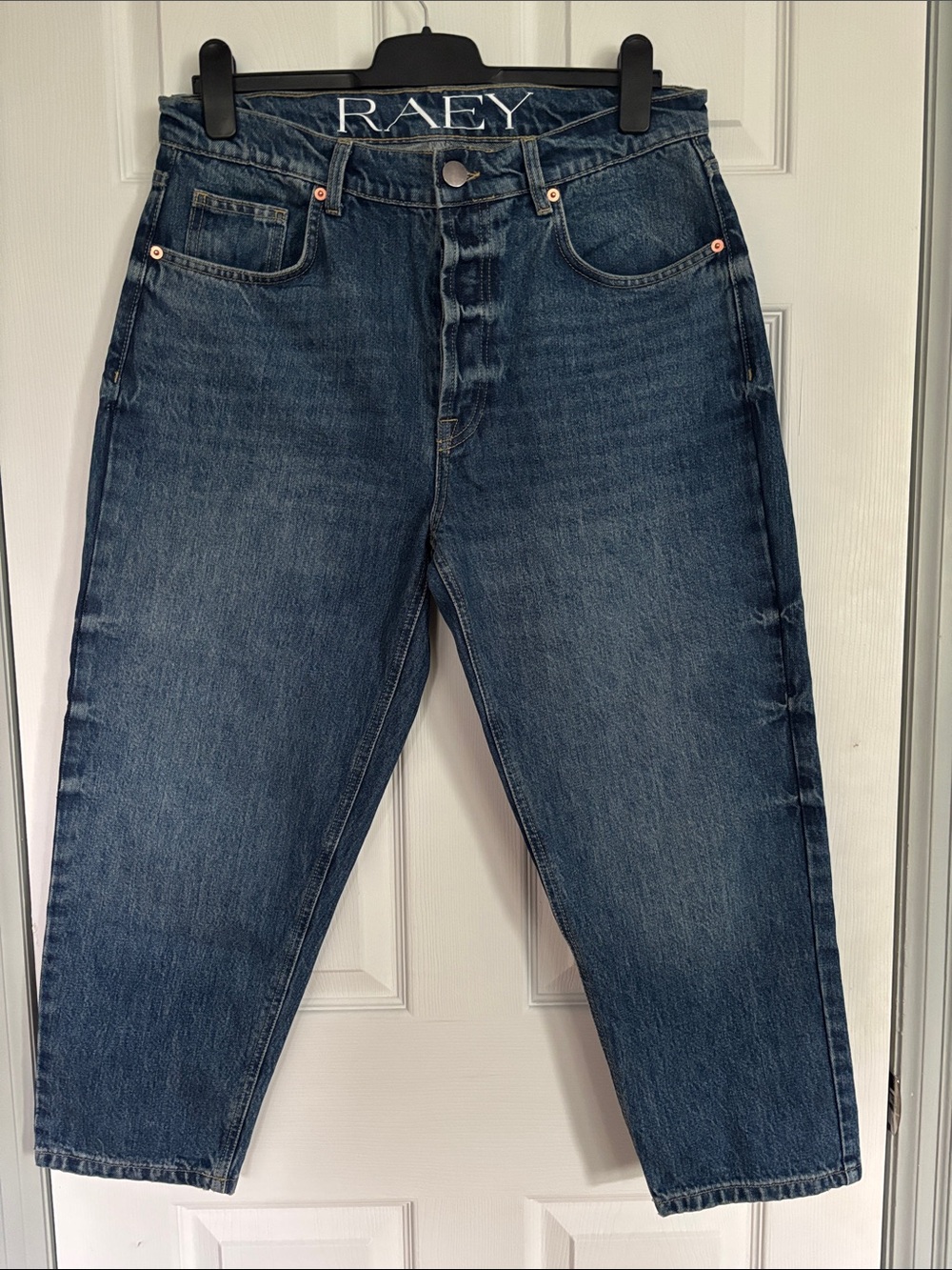 Raey Women's Cropped Blue Denim Jeans